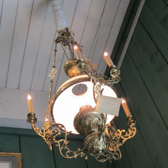 19th C. Suspension Lamp With Opaline Globe - Image 2