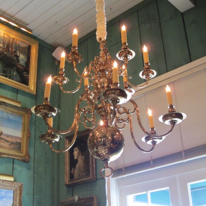 19th Century Flemish 2 Tier Brass Chandelier - Image 2