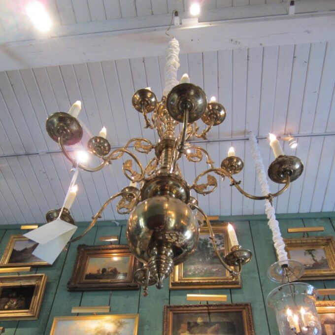 19th Century Dutch Brass Chandelier - Image 3