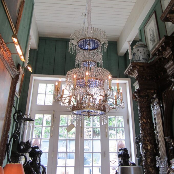 19th C. Russian Empire Style Bronze and Glass Chandelier - Image 4