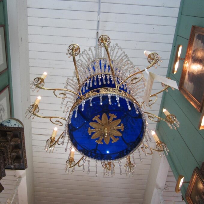 19th C. Russian Empire Style Bronze and Glass Chandelier - Image 5