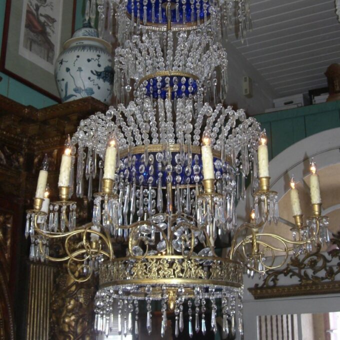 19th C. Russian Empire Style Bronze and Glass Chandelier - Image 6