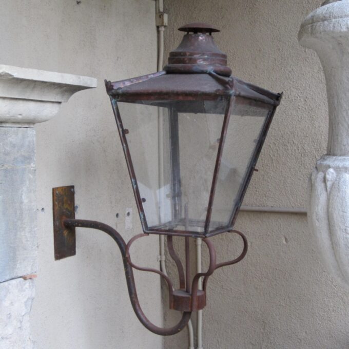 Pair Of 19th C. Style Copper and Iron Lanterns