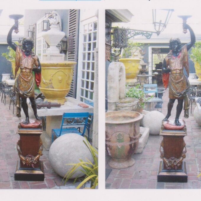 Good Pair 19th Century Venetian Blackamoors On Bases - Image 2