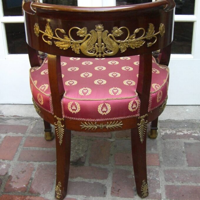 Ormolu Mounted Mahogany And Parcel Gilt Fauteuil De Bureau - Image 2
