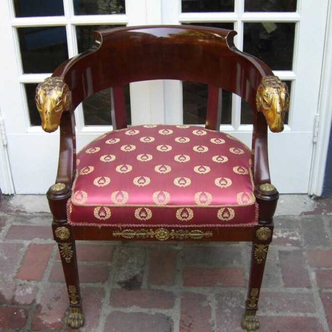 Ormolu Mounted Mahogany And Parcel Gilt Fauteuil De Bureau - Image 3
