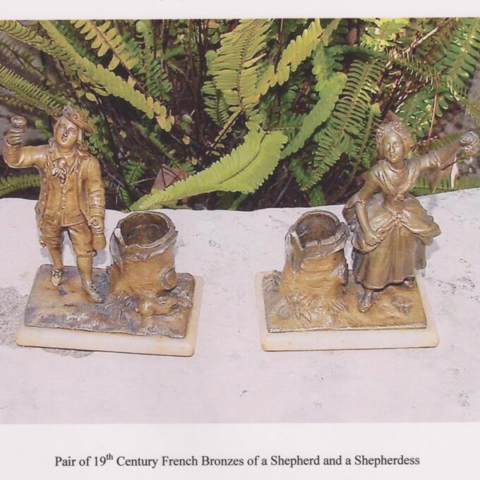 Pair Of 19th Century French Bronzes Of A Shepherd and A Shepherdess - Image 3
