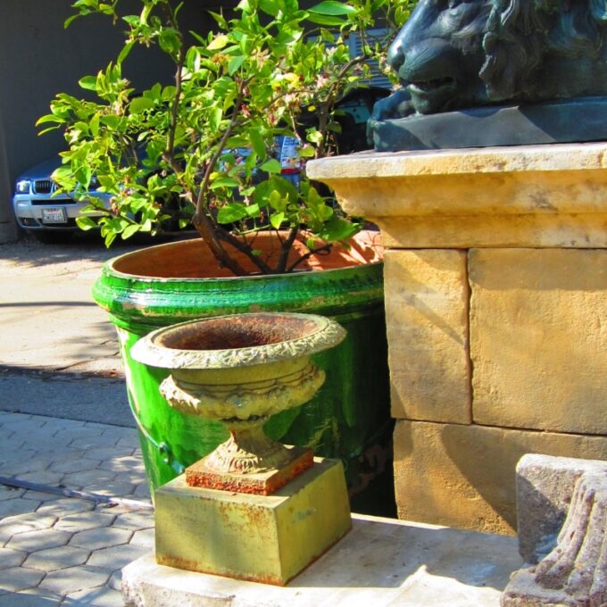 A Beautiful air Of Cast Iron Jardinieres