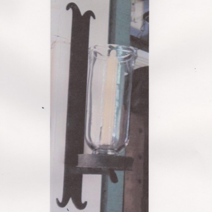 Iron Wall Brackets With Photophore Hand Blown Crystal Hurricane Lantern - Image 3