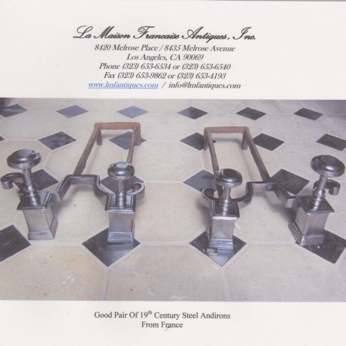 Beautiful Pair Of 19th Century Steel Andirons - Image 2