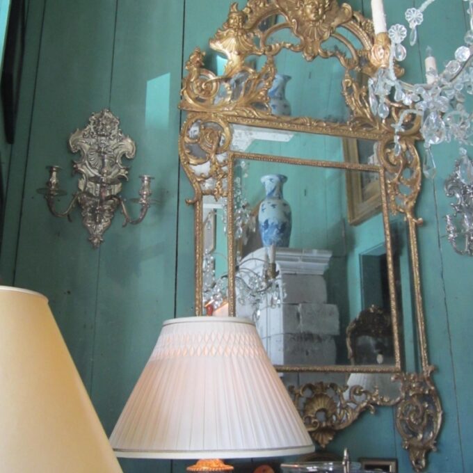 Rare Large Carved 18th Century Regence Gilt Wood Mirror - Image 4