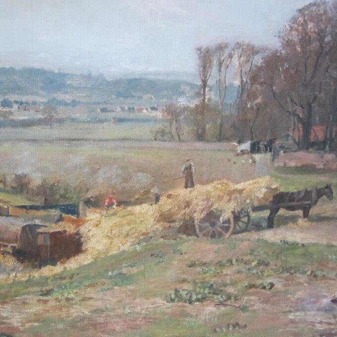 Late 19th Century Hay Gatherer Landscape Painting - Image 2