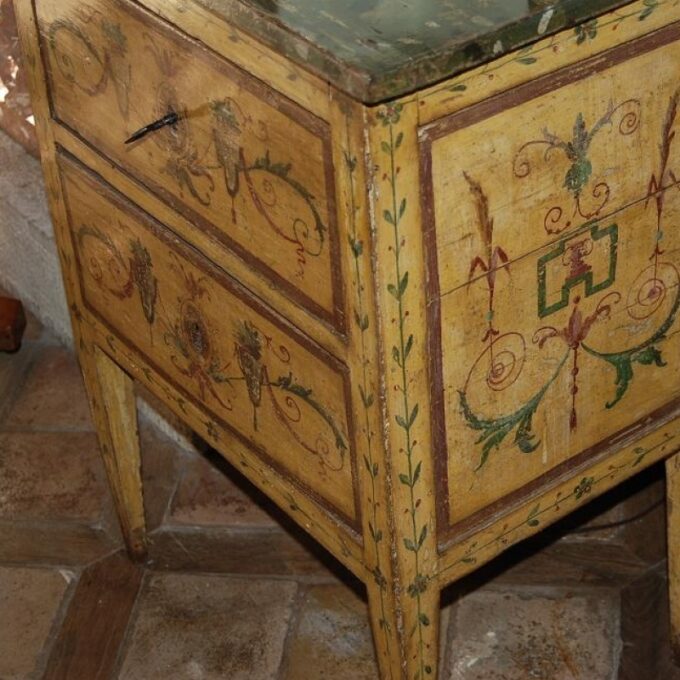A Very Rare Northern Italian Neoclassical Polychrome Painted Commodini 18th C. - Image 2