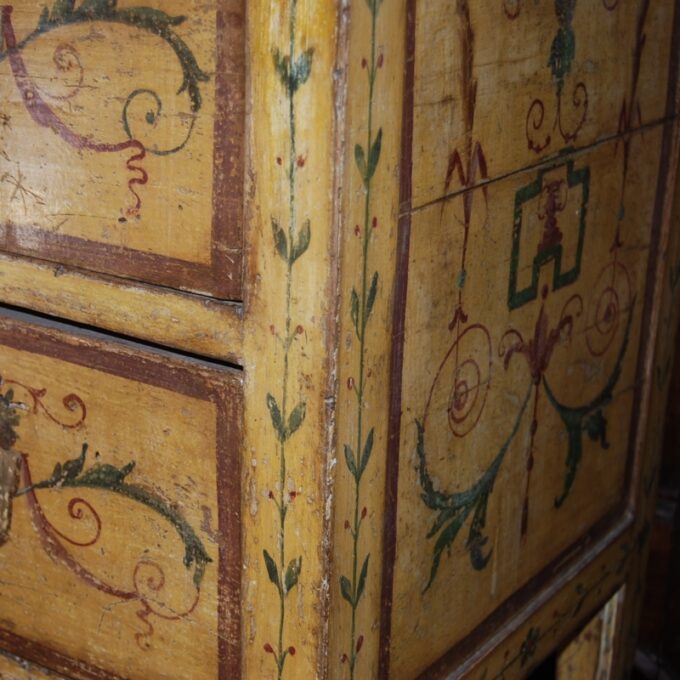 A Very Rare Northern Italian Neoclassical Polychrome Painted Commodini 18th C. - Image 4