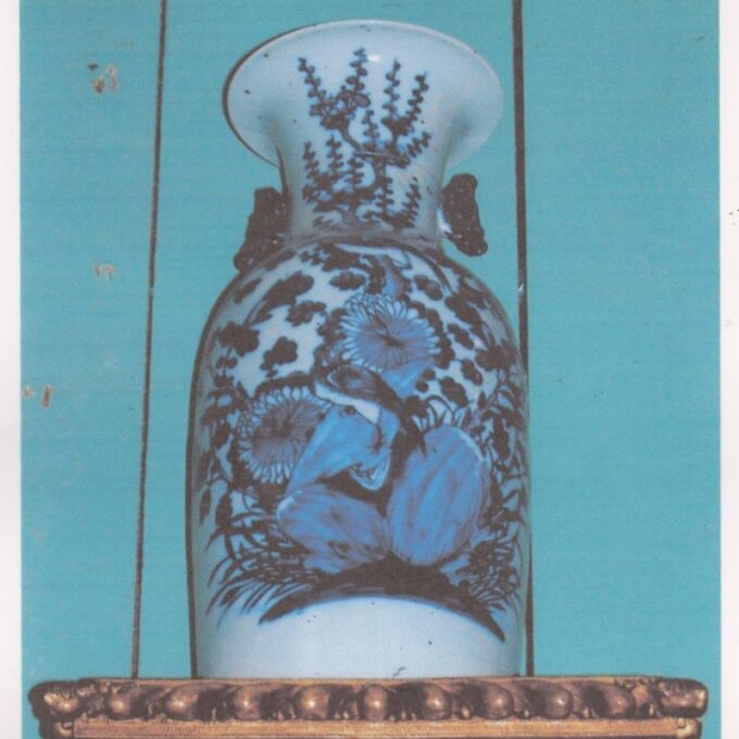 Pair Of 19th Century Blue and White Porcelain Balustrade Vases - Image 3