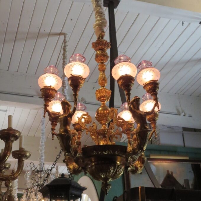 A Beautiful 19th Century Napoleon III Gilt Metal Chandelier - Image 4