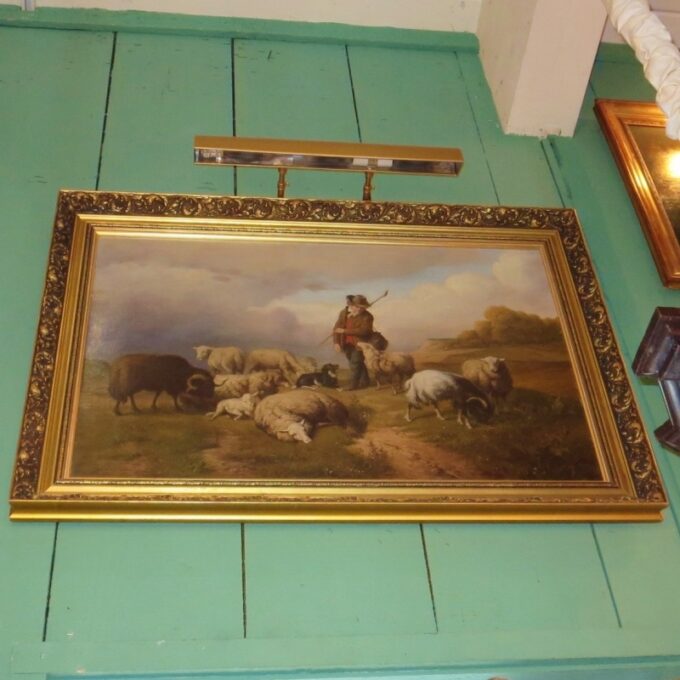 "A Shepherd and His Flock" 19th Century British School - Image 2