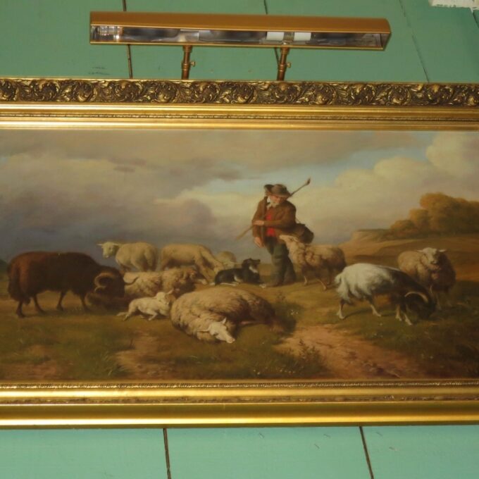 "A Shepherd and His Flock" 19th Century British School - Image 3