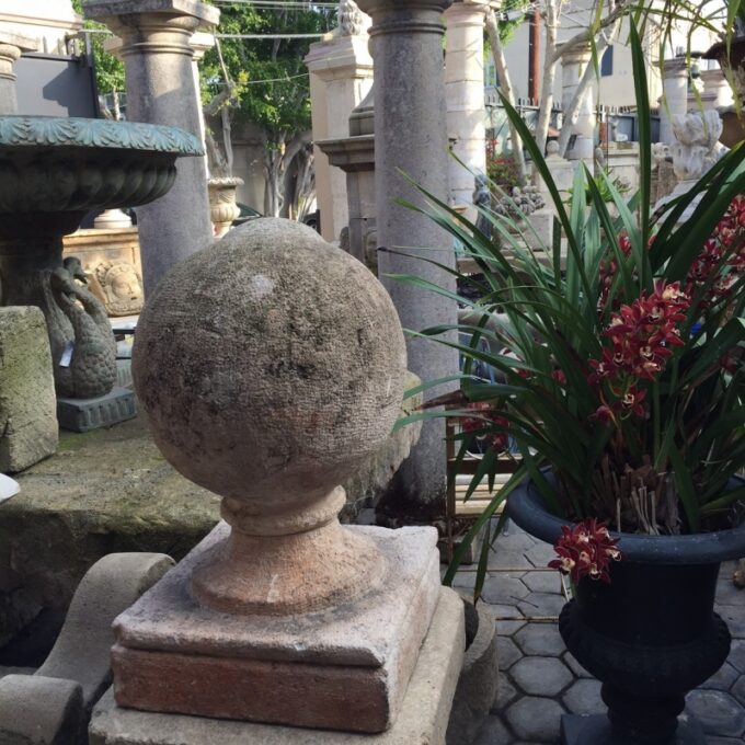 19th Century Hand Carved  Stone ball Sphere finial
