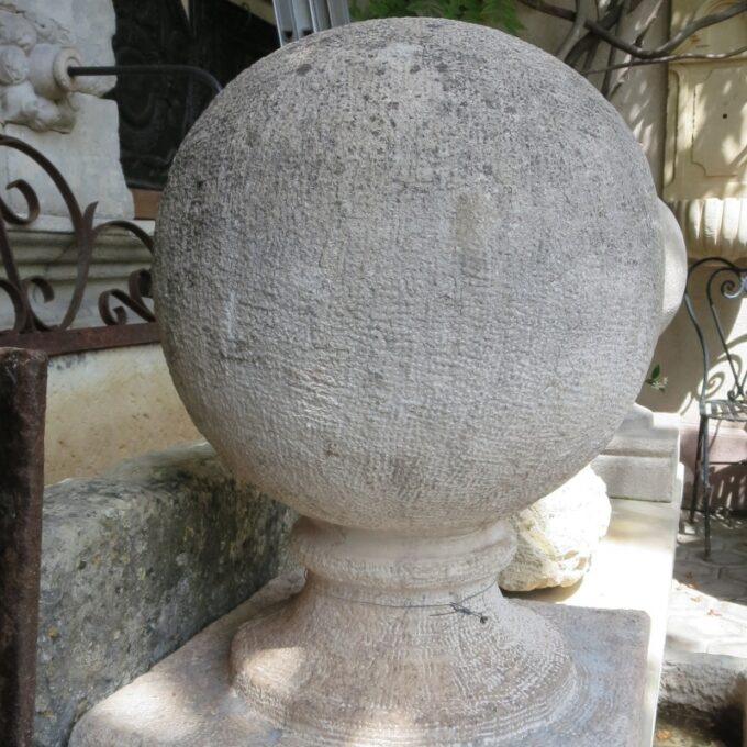 19th Century Hand Carved  Stone ball Sphere finial - Image 5