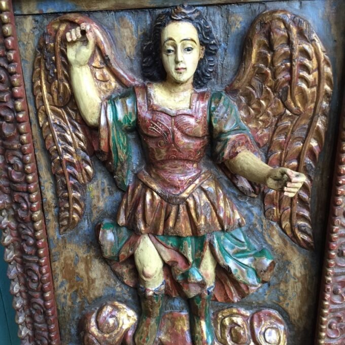 Late 19th Century Colonial Spanish Ex Voto Crest Of Saint Michael - Image 3