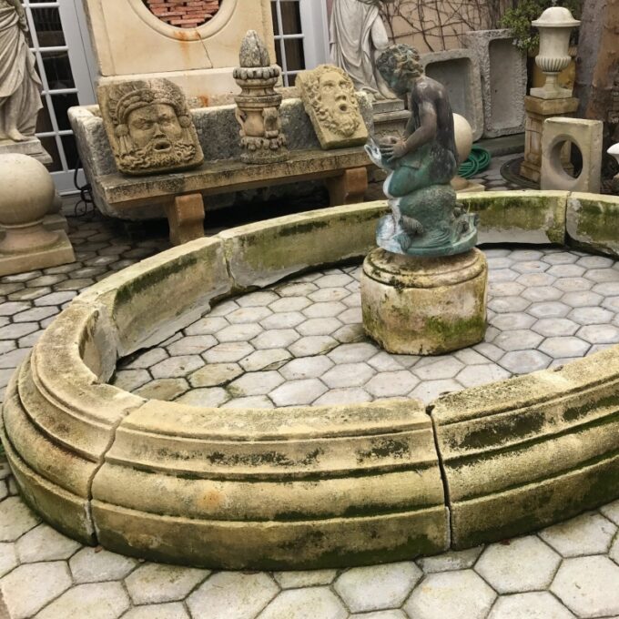 19th Century Bronze Putty Fountain Holding a Fish - Image 4