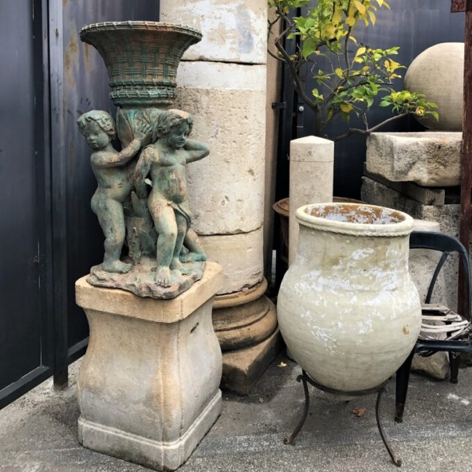 Large Pair 19th Century Bronze Putties Jardinières - Image 3
