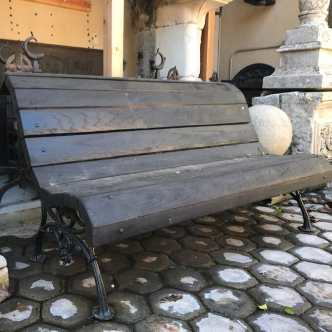 19th Century Small Wood and metal bench - Image 2