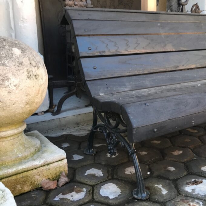 19th Century Small Wood and metal bench - Image 3