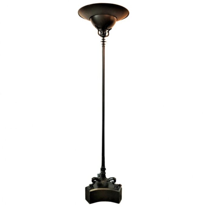 19th C. Neoclassical Side corner Torch Floor Lamp Pompeian Mood Light LA CA