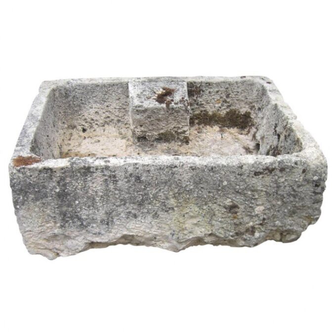 Hand Carved Stone Container Trough Farm Sink Fountain Basin Antiques LA Fire pit