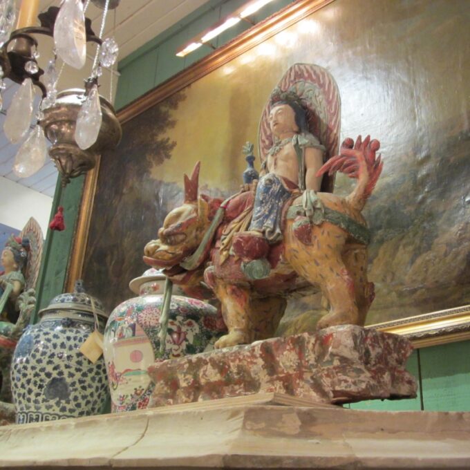 18th Century Chinese Carved Wood and Gesso Goddesses - Image 3