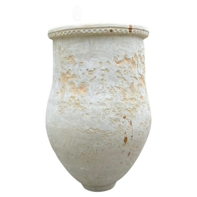 Large Antique White Terracotta Olive Oil Jar Garden Urn Pot Planter Rustic LA CA