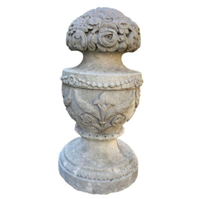 Hand Carved Stone Finial Decorative Architectural Element Urn Antiques landscape