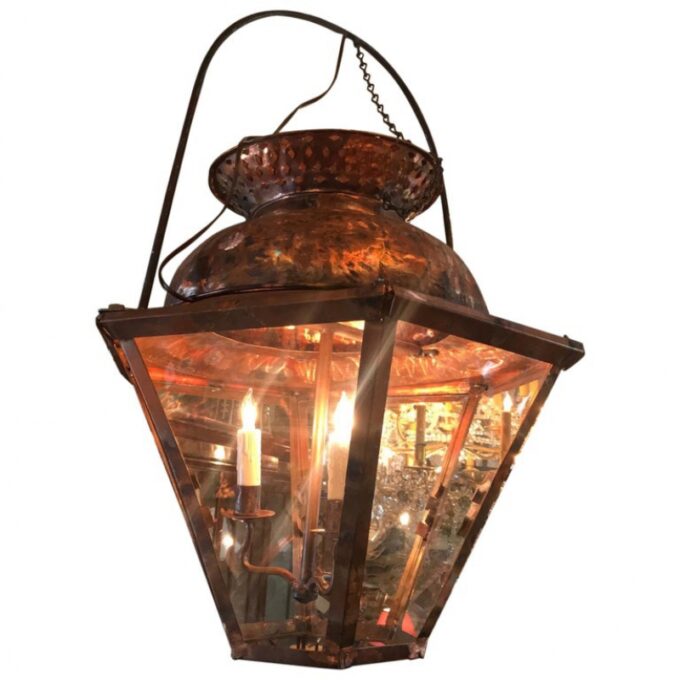 Hanging Lantern Ceiling Metal Copper Light Pendant hand made rustic old style