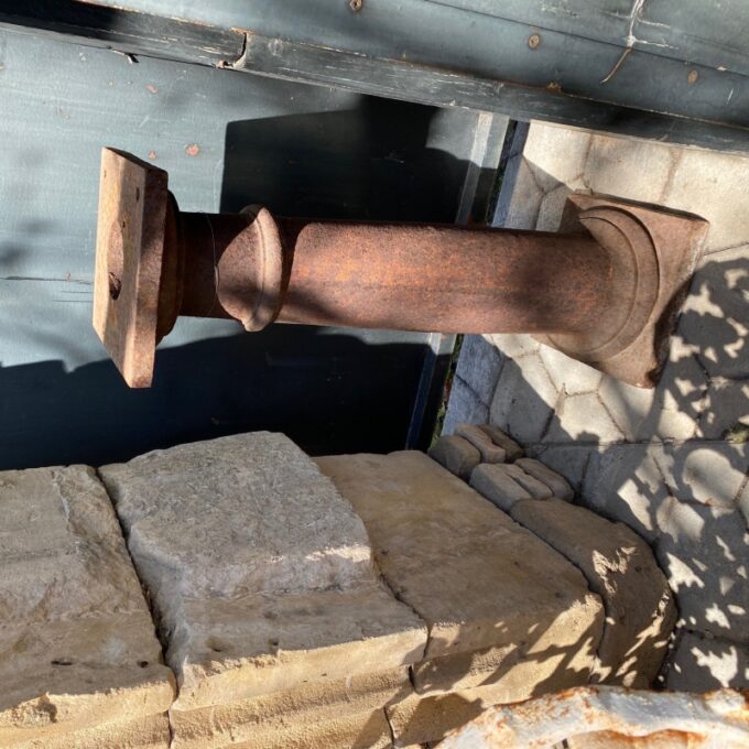 Pair Cast Iron metal Columns posts base pedestal - Image 3