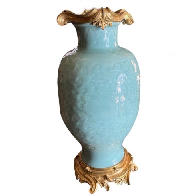 19th Century Louis XV Style Gilt Bronze Mounted Chinese Celadon