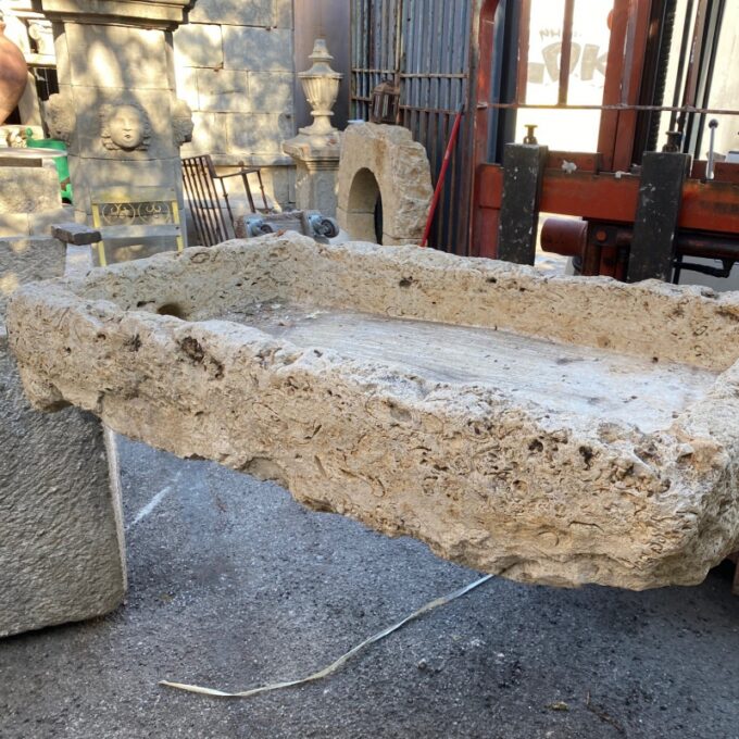 Hand Carved Stone Container Farm Sink Planter Trough Antiques basin herb garden - Image 3