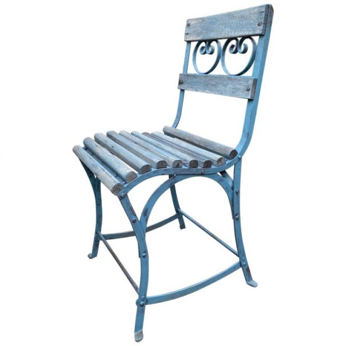 19th Century Side Hand made Garden table Chairs furniture iron Antique LA