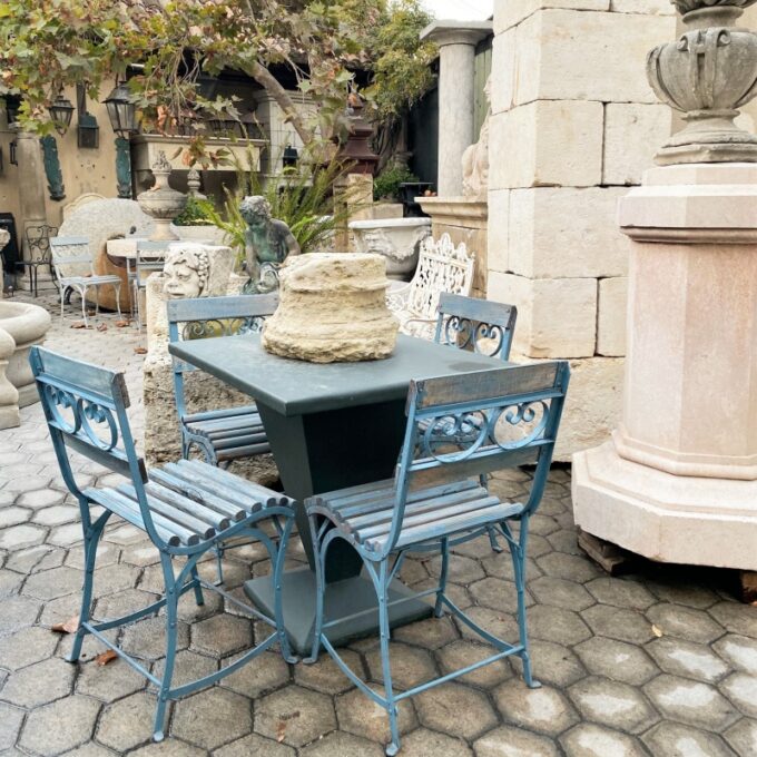 19th Century Side Hand made Garden table Chairs furniture iron Antique LA - Image 2