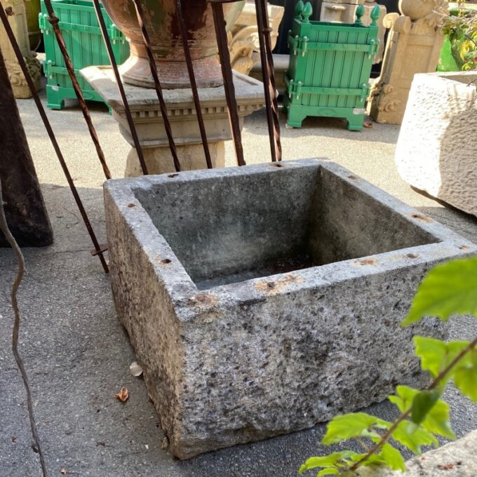 Hand Carved Stone Container Jardinière Trough Basin Planter Antique Farm Sink LA - Image 2