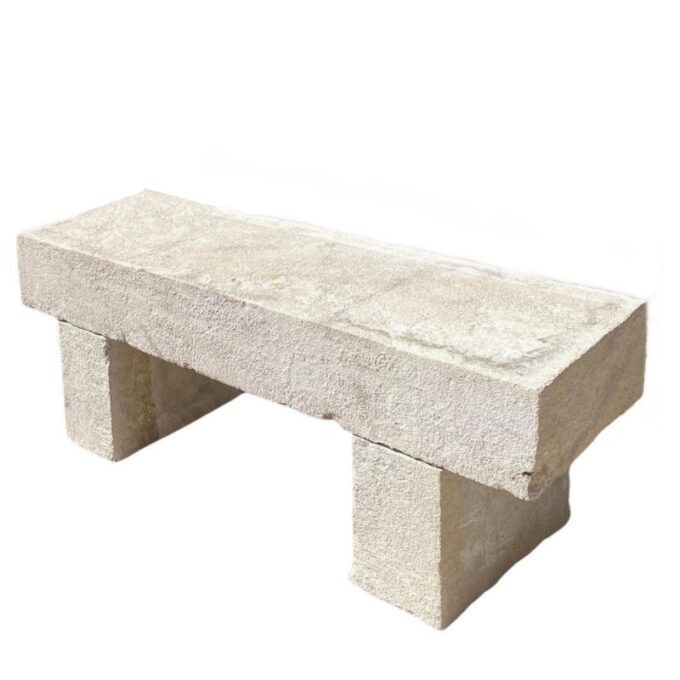 Hand Carved Stone Rustic park Garden Bench Seat antique indoor outdoor LA CA