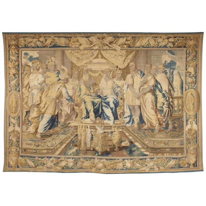 17th Century Regal Flemish baroque Historical tapestry Royal court Antiques LA