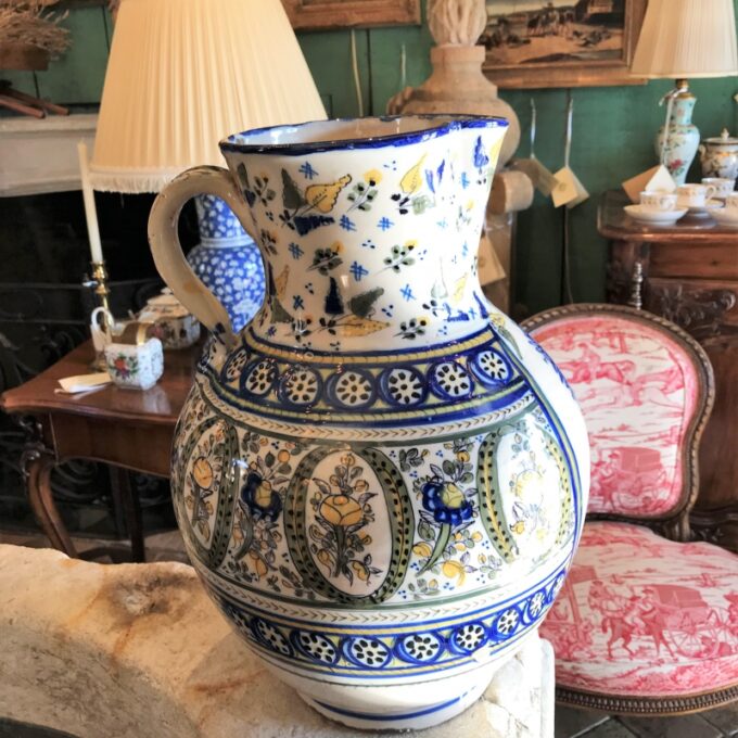 18th C Spanish Talavera De La Reina Pitcher Jar Bucaro Botijo Centerpiece Rustic - Image 2