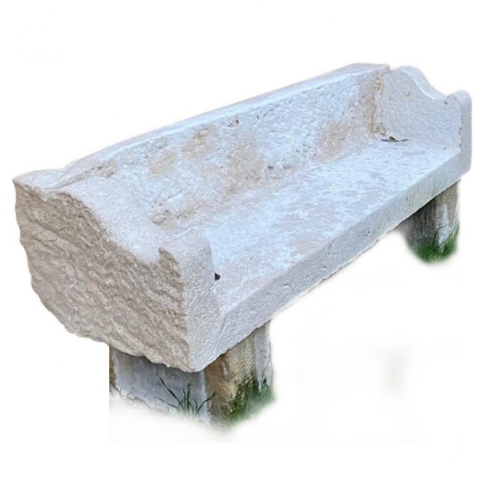19th Century Carved Stone Arm benche - Image 2