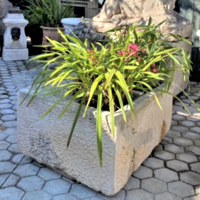 Hand Carved Stone Container Fountain Basin Planter Farm Sink Trough Antique LA - Image 2