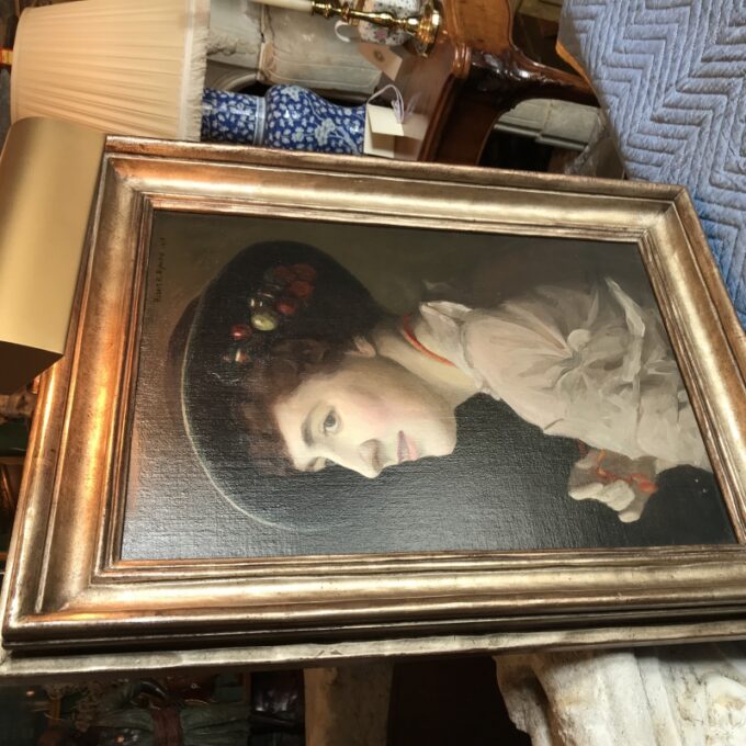 Portrait of a Lady American painter wall mount Art Decorative painting framed LA - Image 2