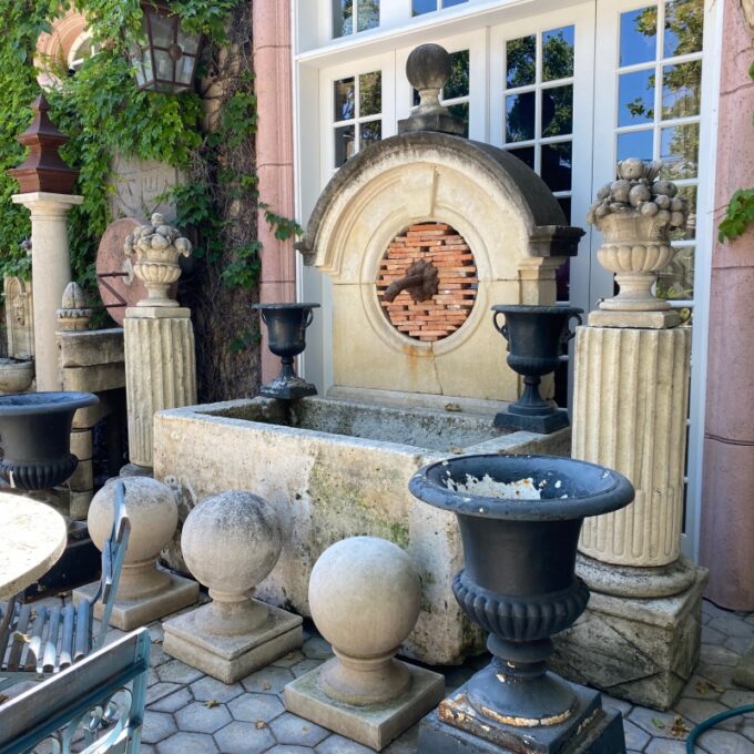Pair Hand Carved Stone Columns Garden Posts Base Pedestal Antiques Los Angeles - Image 2