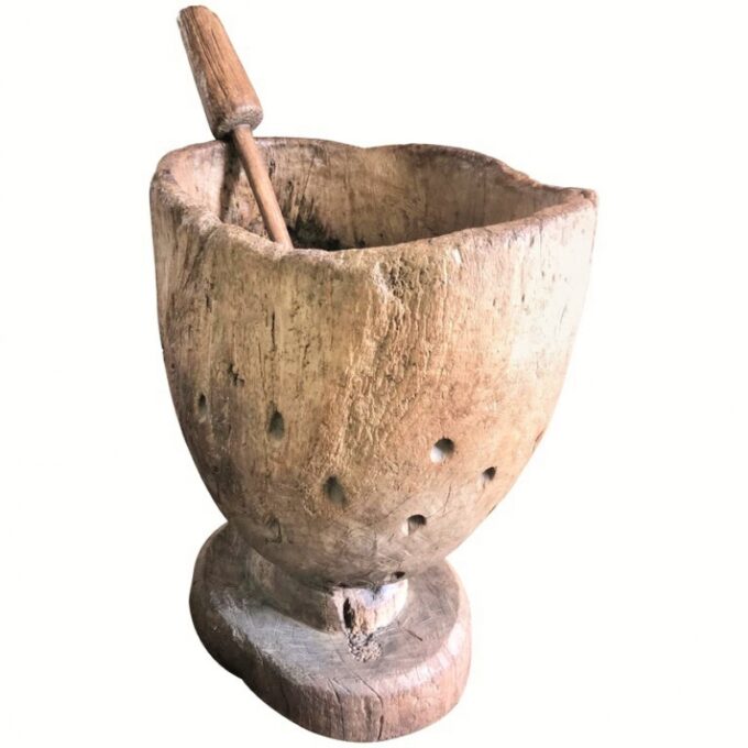 Hand Carved Wood Holder Planter Vase Jardinière cachepot decorative antiques LA CA