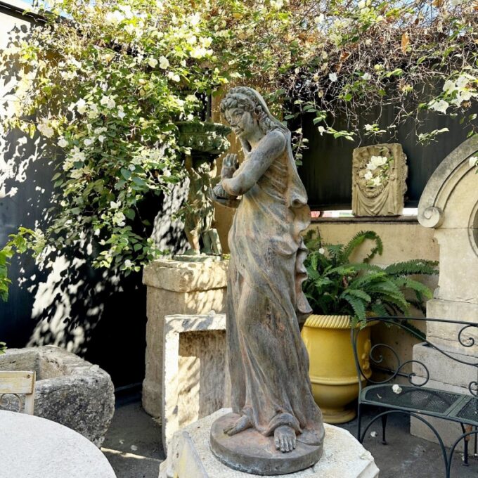 Muse Winter Bearer Center Piece Garden Statue Bronze Focal Point Antiques La Ca - Image 3